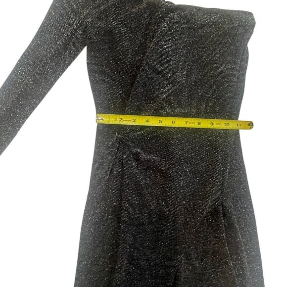 Cocktail Bardot One Sleeve Metallic Midi Dress Size XS/4 - Picture 4 of 10